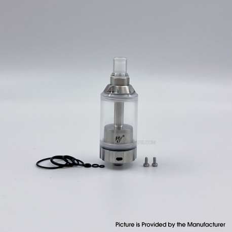 YFTK BY-KA V.11 V11 Style MTL RTA Atomizer Standard Set - Silver, 316SS + PCTG, Air Pins 1.0 / 1.2 / 1.5mm, 23mm Diameter
