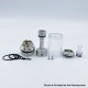 YFTK BY-KA V.11 V11 Style MTL RTA Atomizer Standard Set - Silver, 316SS + PCTG, Air Pins 1.0 / 1.2 / 1.5mm, 23mm Diameter