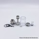 YFTK BY-KA V.11 V11 Style MTL RTA Atomizer Standard Set - Silver, 316SS + PCTG, Air Pins 1.0 / 1.2 / 1.5mm, 23mm Diameter