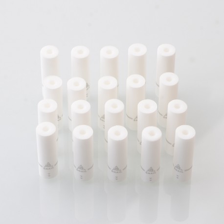 YFTK Snail Disposable 510 Drip Tip - Long White, Cotton, 28mm (20 PCS)