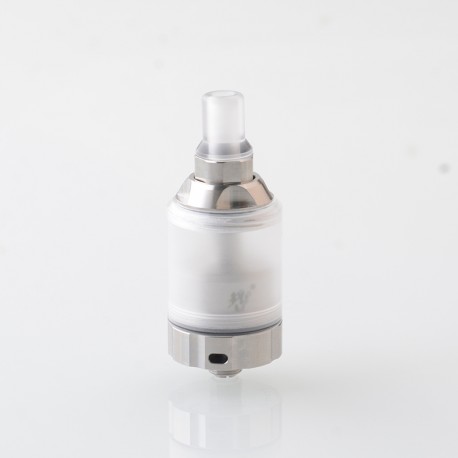 BY-KA V.11 V11 Style MTL RTA Atomizer - Translucent + Silver, SS + PCTG, 3.1ml, Air Pins 1.2 / 1.4 / 1.7mm, 23mm Diameter