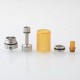 BY-KA V.11 V11 Style MTL RTA Atomizer - Brown + Silver, SS + PEI, 5.5ml, Air Pins 1.2 / 1.4 / 1.7mm, 23mm Diameter