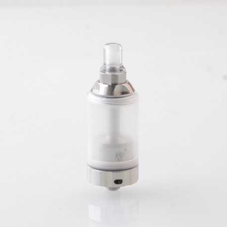 BY-KA V.11 V11 Style MTL RTA Atomizer - Translucent + Silver, SS + PCTG, 5.5ml, Air Pins 1.2 / 1.4 / 1.7mm, 23mm Diameter