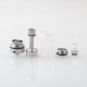 BY-KA V.11 V11 Style MTL RTA Atomizer - Translucent + Silver, SS + PCTG, 5.5ml, Air Pins 1.2 / 1.4 / 1.7mm, 23mm Diameter