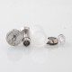 BY-KA V.11 V11 Style MTL RTA Atomizer - Translucent + Silver, SS + PCTG, 5.5ml, Air Pins 1.2 / 1.4 / 1.7mm, 23mm Diameter