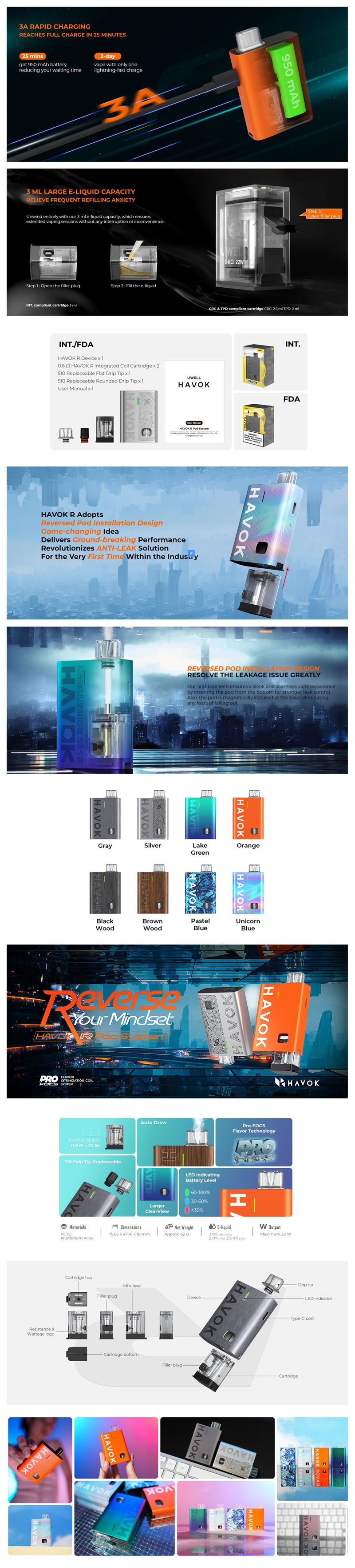 Authentic Uwell Havok R Pod System Kit