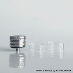 Rekavape Replacement Short Top Full Tank Tube Se for Kuma / Vico Style RTA - Silver, Stainless Steel + Glass