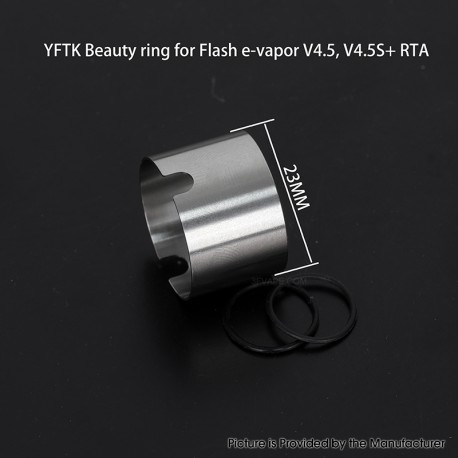 YFTK Beauty Ring for Flash e-Vapor V4.5S+ / V4.5 Style 23mm RTA Atomizer -Silver
