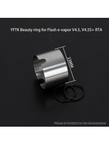 YFTK Beauty Ring for Flash e-Vapor V4.5S+ / V4.5 Style 23mm RTA Atomizer -Silver