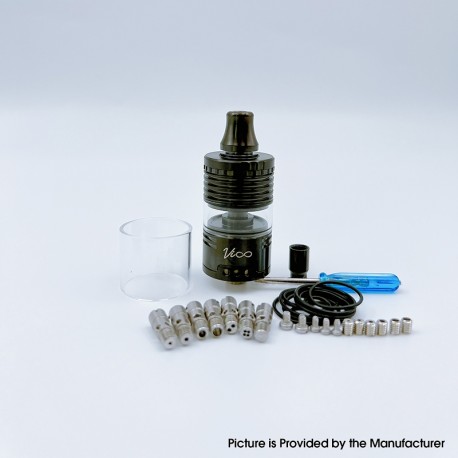 YFTK Vico Style MTL / RDL RTA Rebuildable Tank Atomizer - Black, 4ml, 22mm Diameter