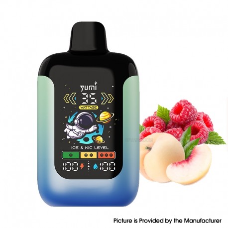 [Ships from Bonded Warehouse] Authentic YUMI Spaceman 50K Disposable Vape Kit - White Peach Raspberry, 700mAh, 50K, 50mg, 0.8ohm