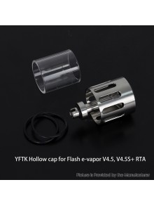 YFTK Hollow Cap for e-Vapor Flash V4.5 / V4.5S+ Style RTA - Silver