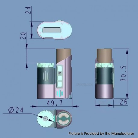 Authentic Sixty Million Dollar Man DNA60C 60W SBS Box Mod - Silver, 1 x 186500 / 18650, VW 1~60W, Evolv DNA60C Chip