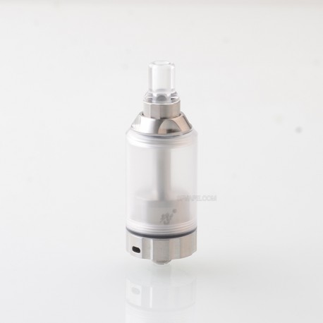 BY-KA V.11 V11 Style MTL RTA Atomizer - Translucent + Silver, SS + PC, 5.5ml, Air Pins 1.2 / 1.4 / 1.7mm, 23mm Diameter