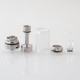 BY-KA V.11 V11 Style MTL RTA Atomizer - Translucent + Silver, SS + PC, 5.5ml, Air Pins 1.2 / 1.4 / 1.7mm, 23mm Diameter