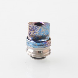 Monarchy Ultra Whistle Style Drip Tip for BB / Billet / Boro AIO Box Mod - Blue, Stainless Steel + Titanium
