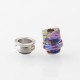 Monarchy Ultra Whistle Style Drip Tip for BB / Billet / Boro AIO Box Mod - Purple, Stainless Steel + Titanium