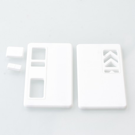 Authentic MK MODS Replacement Front + Back Cover Panel Plate for dotMod dotAIO V3 Kit - White, Acrylic (2 PCS)