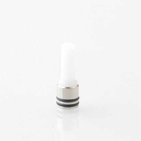Taifun Boreas P-Line Style 510 Drip Tip - White, Stainless Steel + POM, for MTL Vaping