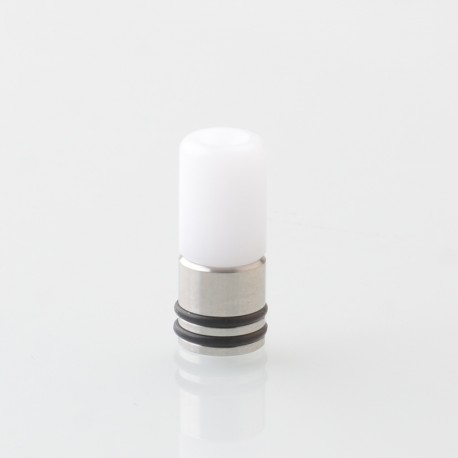 Taifun Boreas Style 510 Drip Tip - White, Stainless Steel + POM, for MTL Vaping