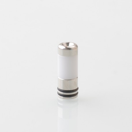 Taifun Boreas Pro Style 510 Drip Tip - White, Stainless Steel + POM, for MTL Vaping