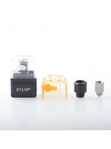 Authentic VandyVape Kylin M RTA Boro Tank for Pulse AIO / Pulse AIO.5 / BB / Billet / Boro - Matt Black, 3ml