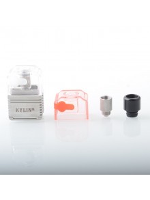 Authentic VandyVape Kylin M RTA Boro Tank for Pulse AIO / Pulse AIO.5 / BB / Billet / Boro - Silver, 3ml