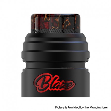Authentic ThunderHead Creations Blaze Solo RDA Replacement Top Cap with Drip Tip - Black Red, Aluminum + Resin