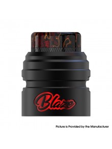 Authentic ThunderHead Creations Blaze Solo RDA Replacement Top Cap with Drip Tip - Black Red, Aluminum + Resin