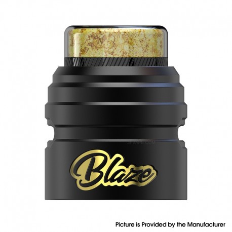 Authentic ThunderHead Creations Blaze Solo RDA Replacement Top Cap with Drip Tip - Black Gold, Aluminum + Resin