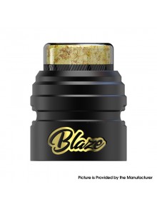 Authentic ThunderHead Creations Blaze Solo RDA Replacement Top Cap with Drip Tip - Black Gold, Aluminum + Resin