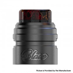 Authentic ThunderHead Creations Blaze Solo RDA Replacement Top Cap with Drip Tip - Gun Metal, Stainless Steel + Resin