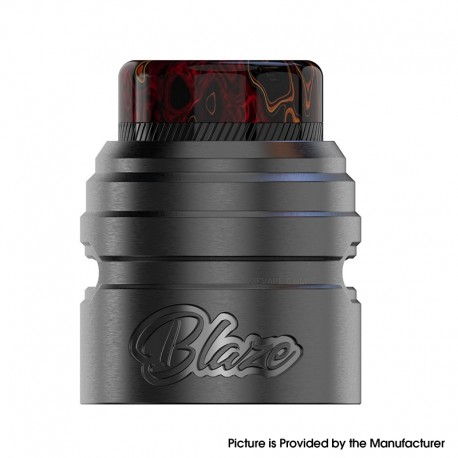 Authentic ThunderHead Creations Blaze Solo RDA Replacement Top Cap with Drip Tip - Gun Metal, Stainless Steel + Resin