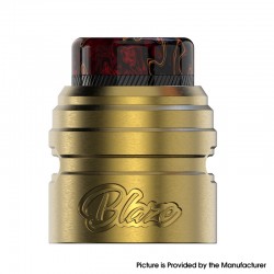 Authentic ThunderHead Creations Blaze Solo RDA Replacement Top Cap with Drip Tip - Gold, Stainless Steel + Resin