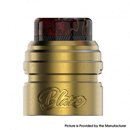 Authentic ThunderHead Creations Blaze Solo RDA Replacement Top Cap with Drip Tip - Gold, Stainless Steel + Resin