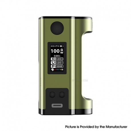 [Ships from Bonded Warehouse] Authentic Dovpo Flipside 100W Squonk VW Box Mod - Military Green, VW 5~100W, 1 x 18650 / 21700