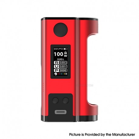[Ships from Bonded Warehouse] Authentic Dovpo Flipside 100W Squonk VW Box Mod - Red, VW 5~100W, 1 x 18650 / 21700