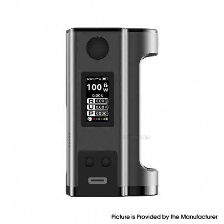 [Ships from Bonded Warehouse] Authentic Dovpo Flipside 100W Squonk VW Box Mod - Gunmetal, VW 5~100W, 1 x 18650 / 21700