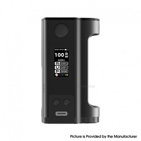 [Ships from Bonded Warehouse] Authentic Dovpo Flipside 100W Squonk VW Box Mod - Black, VW 5~100W, 1 x 18650 / 21700
