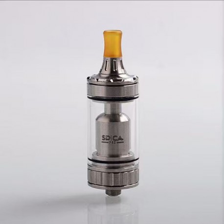 RekaVape Spica Pro Style MTL RTA Rebuildable Tank Atomizer Full Kit - Silver, 316 Stainless Steel, 3ml / 4ml, 22mm Diameter