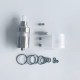 RekaVape KA V8 Style RTA Rebuildable Tank Atomizer w/ Full Tank Kit - Silver, 316 Stainless Steel, 5ml, 22mm Diameter
