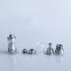 RekaVape By-ka V9 Style RTA Rebuildable Tank Atomizer - Silver, 3.0ml, Air Pins 1.2 / 1.4 / 1.7mm, 22mm Diameter