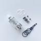 RekaVape By-ka V9 Style RTA Rebuildable Tank Atomizer - Silver, 3.0ml, Air Pins 1.2 / 1.4 / 1.7mm, 22mm Diameter