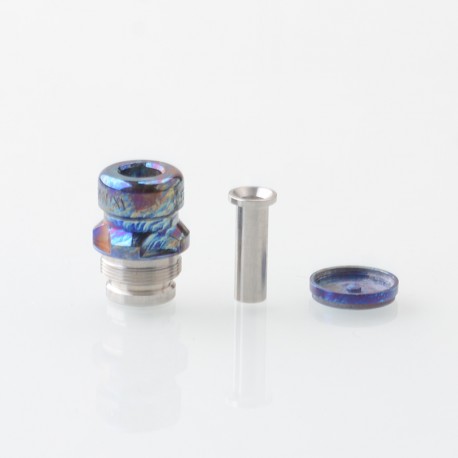 Rekavape Mission XV Mini Nuke V2 Style Integrated Drip Tip + Fire Button Set for dotMod dotAIO V2 Pod - Ebtropic, Titanium + SS