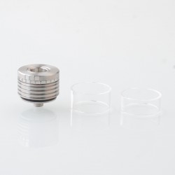 Rekavape Replacement Short Top Full Tank Tube Se for Kuma / Vico Style RTA - Silver, Stainless Steel + Glass