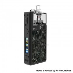 Authentic LVE Orion II Pro 50W Pod Mod Kit RBA + Coil Kit - Black Forged Carbon, VW 5~50W, 1900mAh, 4.5ml, 0.4ohm / 0.6ohm