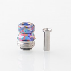 Rekavape Mission XV Mini Nuke V2 Style Boro BB Drip Tip Set for BB / Billet Boro Mod - Digigrid, Titanium + Stainless Steel
