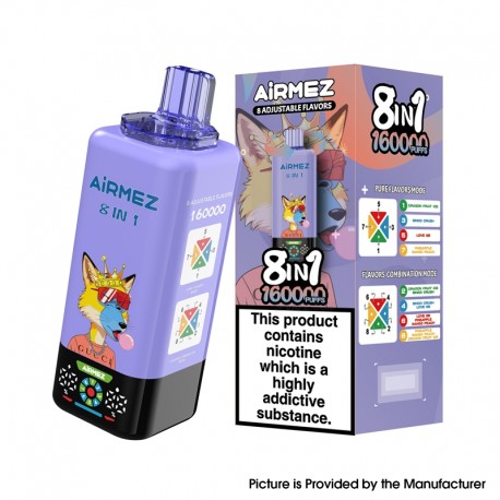 [Ships from EU-1 Warehouse] Airmez Fox 8in1 160K Disposable Kit - Dragon Fruit Ice + Bingo Crush + Love66 + Pineapple Mango