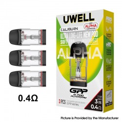 [Ships from Bonded Warehouse] Authentic Uwell Caliburn GPP Alpha Cartridge for Caliburn G5- 0.4ohm, 3.0ml, Top Refill (3 PCS)