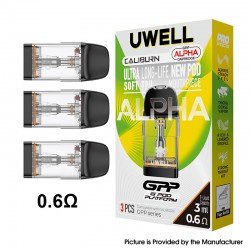 [Ships from Bonded Warehouse] Authentic Uwell Caliburn GPP Alpha Cartridge for Caliburn G5- 0.6ohm, 3.0ml, Top Refill (3 PCS)